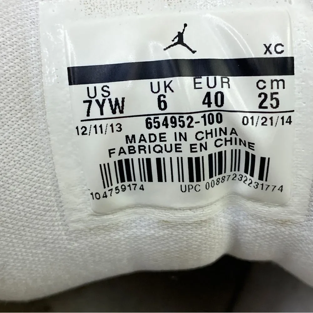 Nike Youth‎ Jordan 1 Flight 2 Low Sneakers White Girls 7Y 654952-100